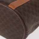 CELINE Macadam Canvas Tote Bag PVC Leather Brown Gold Auth 144276-13
