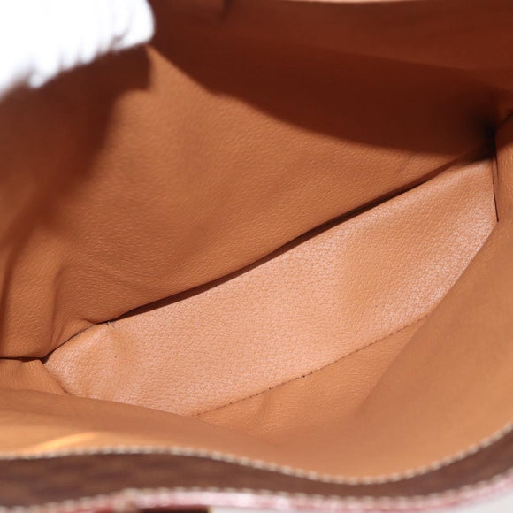 CELINE Macadam Canvas Tote Bag PVC Leather Brown Gold Auth 144276