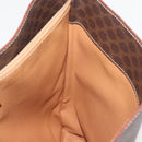 CELINE Macadam Canvas Tote Bag PVC Leather Brown Gold Auth 144276-16