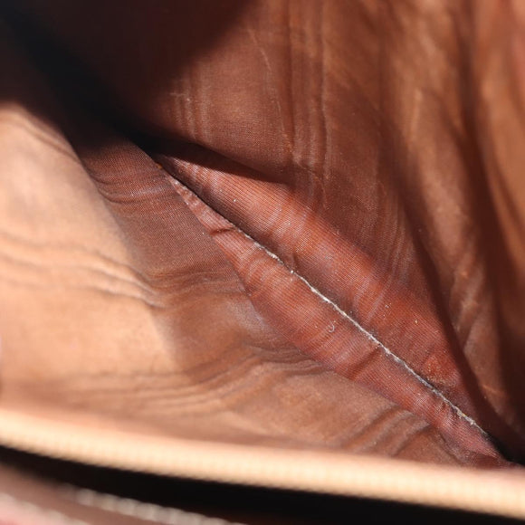 CELINE Macadam Canvas Tote Bag PVC Leather Brown Gold Auth 144276