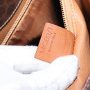 CELINE Macadam Canvas Tote Bag PVC Leather Brown Gold Auth 144276-22