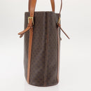 CELINE Macadam Canvas Tote Bag PVC Leather Brown Gold Auth 144276-4