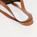 CELINE Macadam Canvas Tote Bag PVC Leather Brown Gold Auth 144276-7