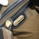 FENDI Pecan Canvas Hand Bag Black Brown Auth 144279-17