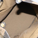 FENDI Pecan Canvas Hand Bag Black Brown Auth 144279-11