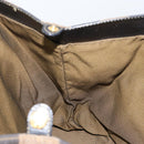 FENDI Pecan Canvas Hand Bag Black Brown Auth 144279-18