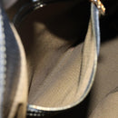 FENDI Pecan Canvas Hand Bag Black Brown Auth 144279-20