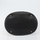 FENDI Pecan Canvas Hand Bag Black Brown Auth 144279-5
