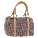 Christian Dior Trotter Canvas Mini Boston Bag Pink Gold Auth 144280-1