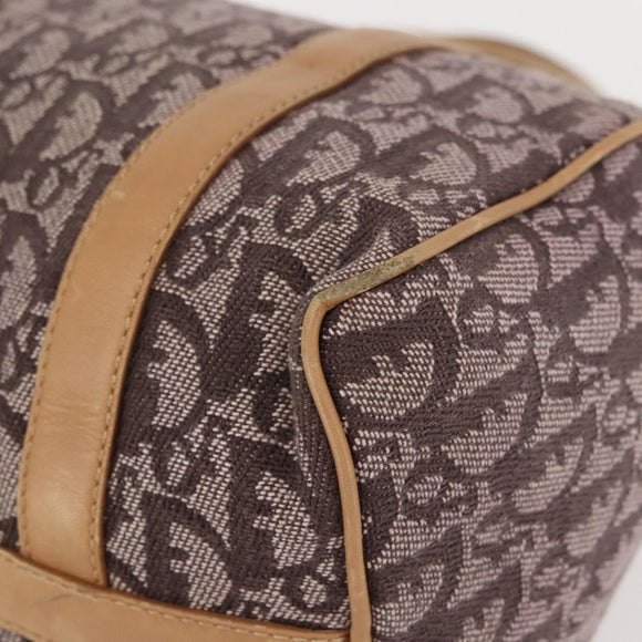 Christian Dior Trotter Canvas Mini Boston Bag Pink Gold Auth 144280