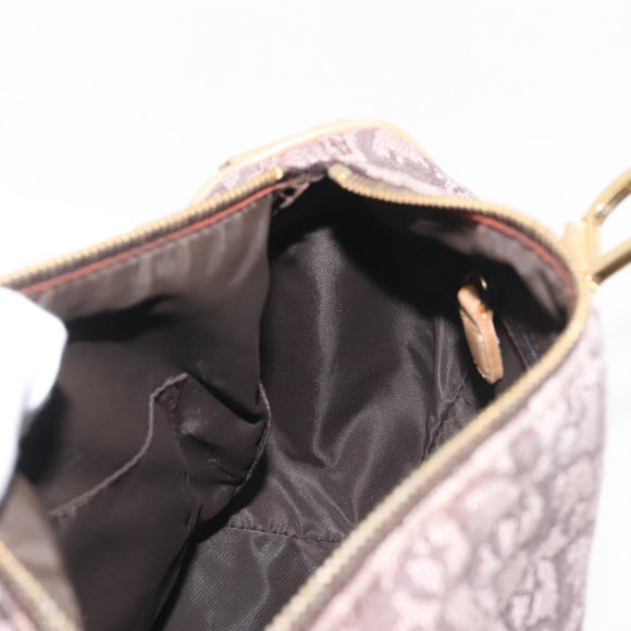 Christian Dior Trotter Canvas Mini Boston Bag Pink Gold Auth 144280