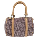 Christian Dior Trotter Canvas Mini Boston Bag Pink Gold Auth 144280-13
