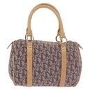 Christian Dior Trotter Canvas Mini Boston Bag Pink Gold Auth 144280-2
