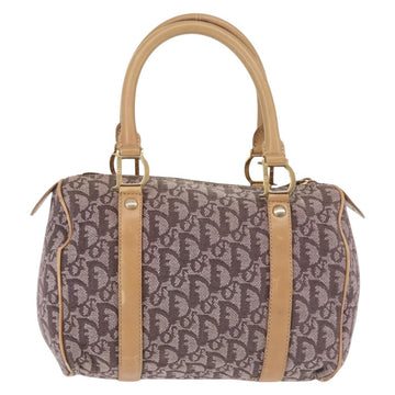 Christian Dior Trotter Canvas Mini Boston Bag Pink Gold Auth 144280 - 0