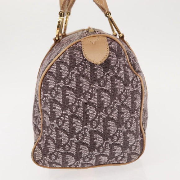 Christian Dior Trotter Canvas Mini Boston Bag Pink Gold Auth 144280