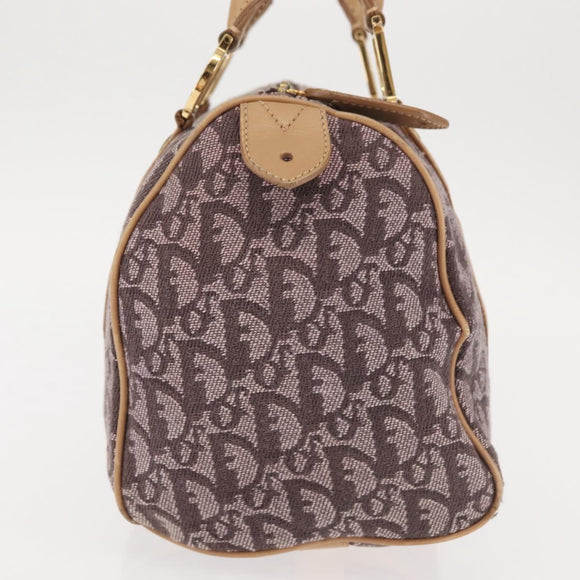 Christian Dior Trotter Canvas Mini Boston Bag Pink Gold Auth 144280