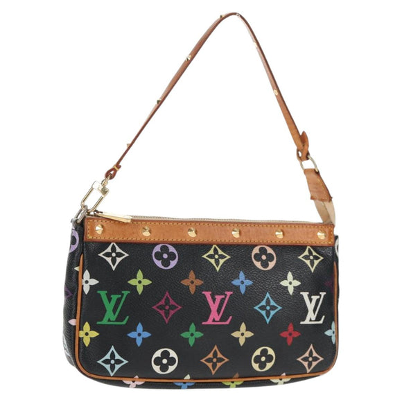 LOUIS VUITTON Monogram Multicolor Pochette Pouch Black M92648 LV Auth 144298V
