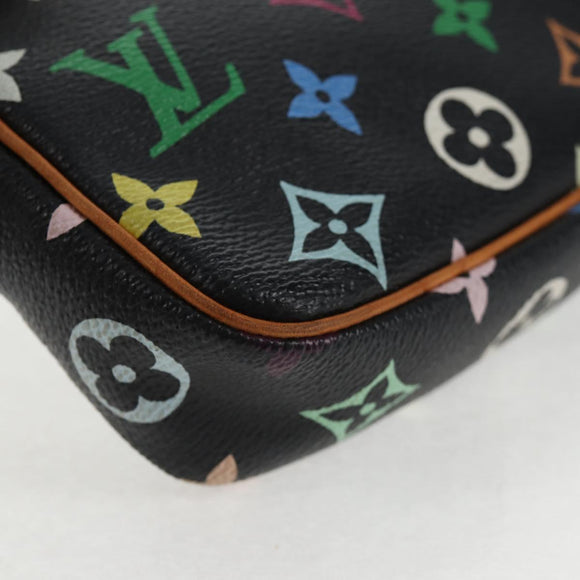LOUIS VUITTON Monogram Multicolor Pochette Pouch Black M92648 LV Auth 144298V