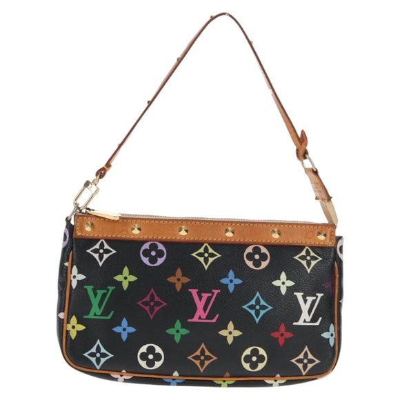 LOUIS VUITTON Monogram Multicolor Pochette Pouch Black M92648 LV Auth 144298V