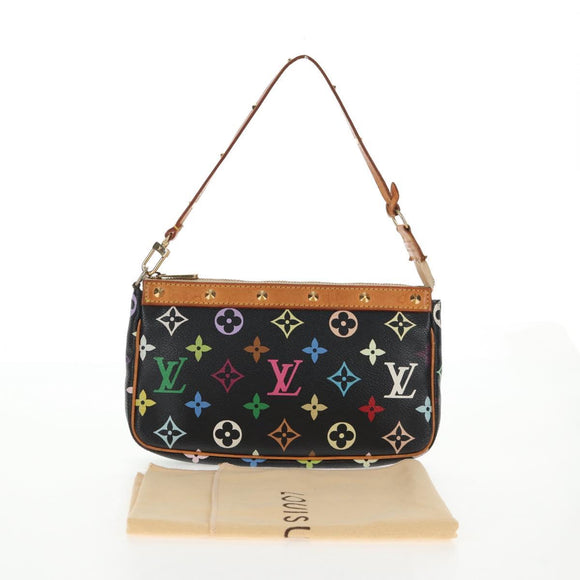 LOUIS VUITTON Monogram Multicolor Pochette Pouch Black M92648 LV Auth 144298V