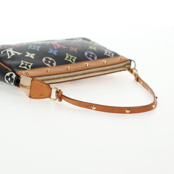 LOUIS VUITTON Monogram Multicolor Pochette Pouch Black M92648 LV Auth 144298V