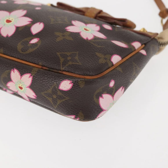 LOUIS VUITTON Cherry Blossom Pochette Accessoires Pouch M92006 LV Auth 144299