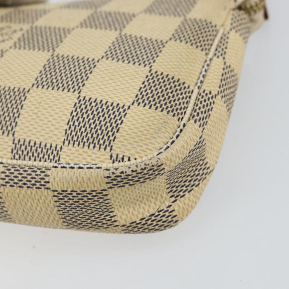 LOUIS VUITTON Damier Azur Mini Pochette Accessoires Pouch N63005 LV Auth 144302