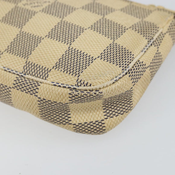 LOUIS VUITTON Damier Azur Mini Pochette Accessoires Pouch N63005 LV Auth 144302