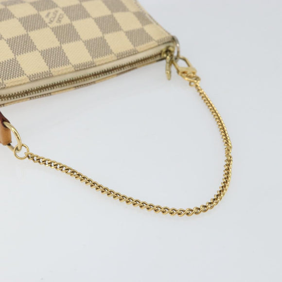 LOUIS VUITTON Damier Azur Mini Pochette Accessoires Pouch N63005 LV Auth 144302