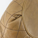 CHANEL Wild Stitch Shoulder Bag Leather Brown Gold CC Auth 144304-13