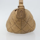 CHANEL Wild Stitch Shoulder Bag Leather Brown Gold CC Auth 144304-5