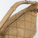 CHANEL Wild Stitch Shoulder Bag Leather Brown Gold CC Auth 144304-6