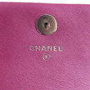 CHANEL Matelasse Hand Pouch Patent leather Pink Silver CC Auth 144306A-19