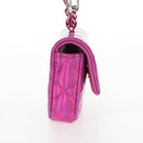 CHANEL Matelasse Hand Pouch Patent leather Pink Silver CC Auth 144306A-4