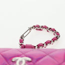 CHANEL Matelasse Hand Pouch Patent leather Pink Silver CC Auth 144306A-8