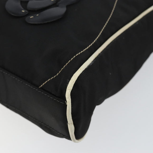 PRADA Shoulder Bag Nylon Black Silver Auth 144308
