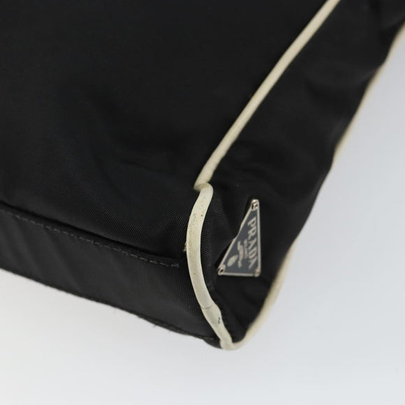 PRADA Shoulder Bag Nylon Black Silver Auth 144308