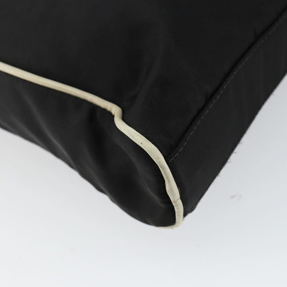 PRADA Shoulder Bag Nylon Black Silver Auth 144308