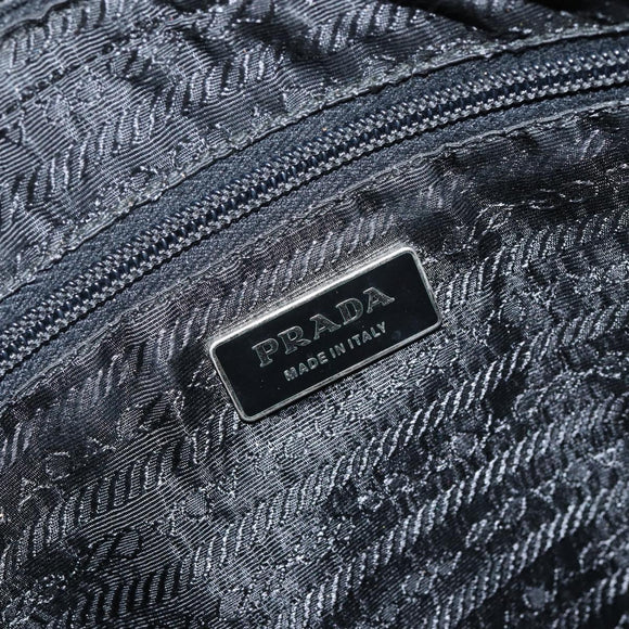 PRADA Shoulder Bag Nylon Black Silver Auth 144308