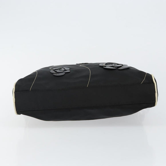 PRADA Shoulder Bag Nylon Black Silver Auth 144308