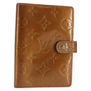 LOUIS VUITTON Vernis Agenda PM Day Planner Cover Bronze R21004 LV Auth 144310-1