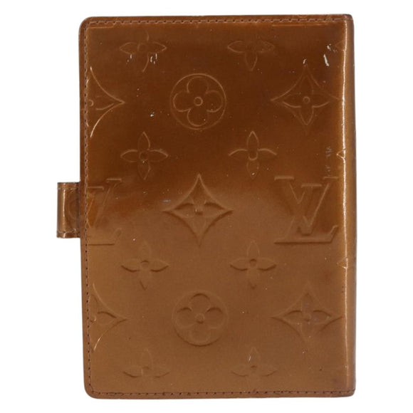 LOUIS VUITTON Vernis Agenda PM Day Planner Cover Bronze R21004 LV Auth 144310