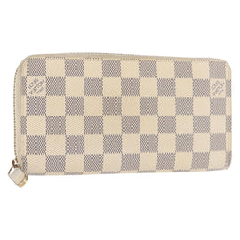 LOUIS VUITTON Damier Azur Zippy Wallet Long Wallet N60019 LV Auth 144314