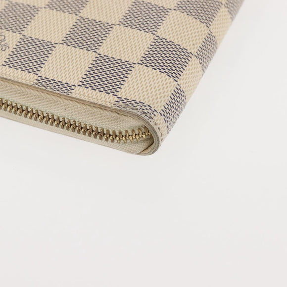 LOUIS VUITTON Damier Azur Zippy Wallet Long Wallet N60019 LV Auth 144314