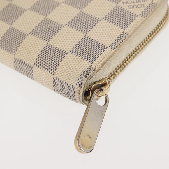 LOUIS VUITTON Damier Azur Zippy Wallet Long Wallet N60019 LV Auth 144314