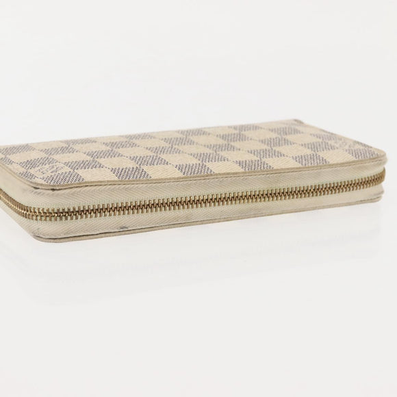 LOUIS VUITTON Damier Azur Zippy Wallet Long Wallet N60019 LV Auth 144314