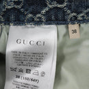GUCCI GG Jacquard Skirt Denim Light Blue 678789 Auth 144315-15