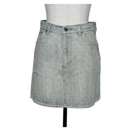 GUCCI GG Jacquard Skirt Denim Light Blue 678789 Auth 144315