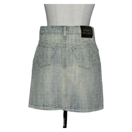 GUCCI GG Jacquard Skirt Denim Light Blue 678789 Auth 144315 - 0