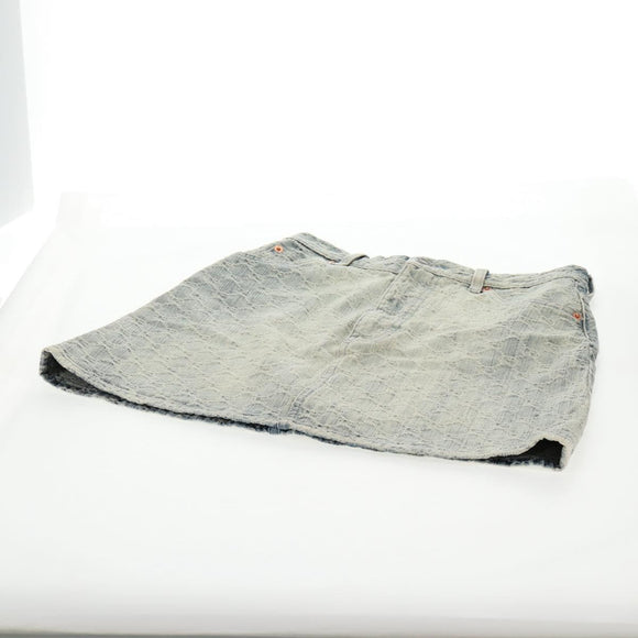 GUCCI GG Jacquard Skirt Denim Light Blue 678789 Auth 144315